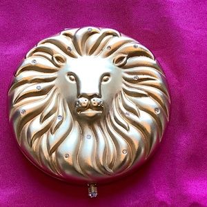 Vintage Estee Lauder Collectible Golden Leo Lion Zodiac Powder Compact